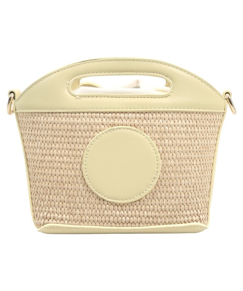 KOBE LETTUCE（コウベレタス）の「巾着ミニかごバッグ（かごバッグ・レディース・ブラック/イエロー/ブラウン・F）」の10枚目の写真