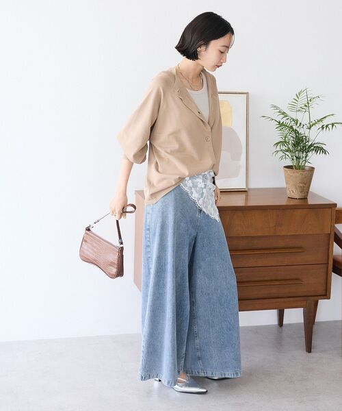 CRAFT STANDARD BOUTIQUE（クラフトスタンダードブティック）の「洗える/UVカット/毛玉軽減 ファンクショナルニットカーディガン（カーディガン/ボレロ・レディース・ベージュ/オフホワイト/ブラック/オレンジ・FREE）」の8枚目の写真