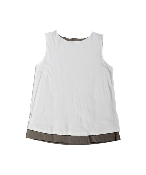 antiqua（アンティカ）の「レイヤード風タンクトップ（タンクトップ・レディース・ホワイト/ブラック/カーキ・ONESIZE）」の18枚目の写真
