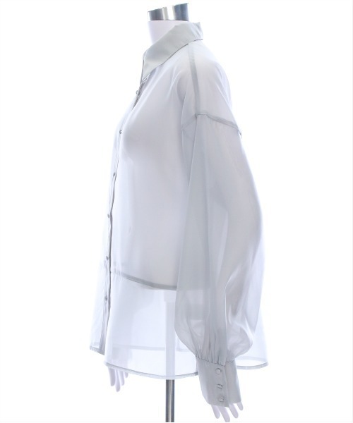 CLEAR BASIC（クリアベーシック）の「切替ロングシアーシャツ [着回し力抜群 大人 カジュアル]≪CLEAR BASIC≫（シャツ/ブラウス・レディース・ライトグレー/オフホワイト/ピンク・F）」の13枚目の写真