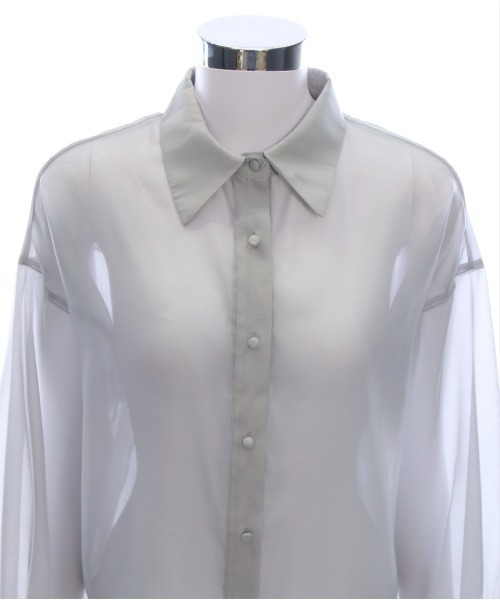 CLEAR BASIC（クリアベーシック）の「切替ロングシアーシャツ [着回し力抜群 大人 カジュアル]≪CLEAR BASIC≫（シャツ/ブラウス・レディース・ライトグレー/オフホワイト/ピンク・F）」の17枚目の写真