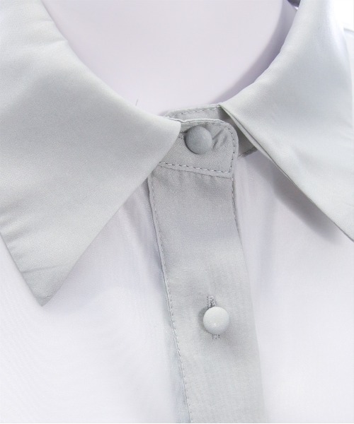 CLEAR BASIC（クリアベーシック）の「切替ロングシアーシャツ [着回し力抜群 大人 カジュアル]≪CLEAR BASIC≫（シャツ/ブラウス・レディース・ライトグレー/オフホワイト/ピンク・F）」の18枚目の写真