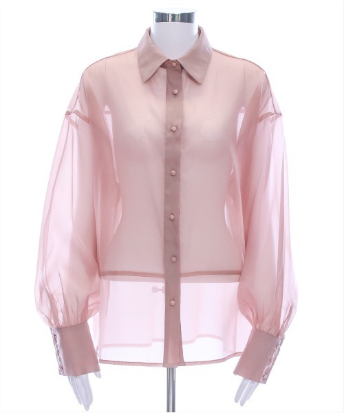 CLEAR BASIC（クリアベーシック）の「切替ロングシアーシャツ [着回し力抜群 大人 カジュアル]≪CLEAR BASIC≫（シャツ/ブラウス・レディース・ライトグレー/オフホワイト/ピンク・F）」の6枚目の写真