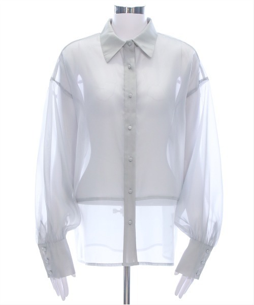 CLEAR BASIC（クリアベーシック）の「切替ロングシアーシャツ [着回し力抜群 大人 カジュアル]≪CLEAR BASIC≫（シャツ/ブラウス・レディース・ライトグレー/オフホワイト/ピンク・F）」の7枚目の写真