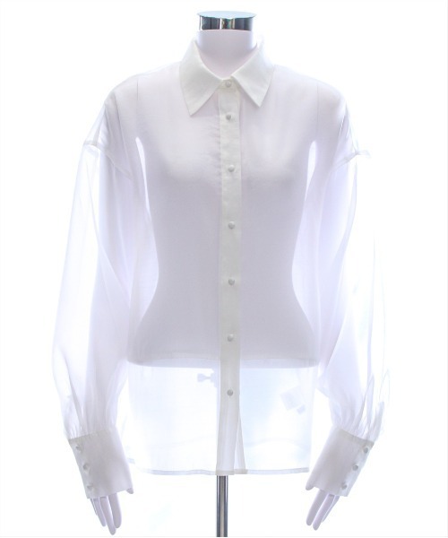 CLEAR BASIC（クリアベーシック）の「切替ロングシアーシャツ [着回し力抜群 大人 カジュアル]≪CLEAR BASIC≫（シャツ/ブラウス・レディース・ライトグレー/オフホワイト/ピンク・F）」の8枚目の写真