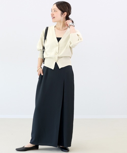 Aletta vita（アレッタビータ）の「杢調ツイルタックロングスカート（スカート・レディース・グレイッシュベージュ/ブラック/ダークブラウン・M/L）」の7枚目の写真