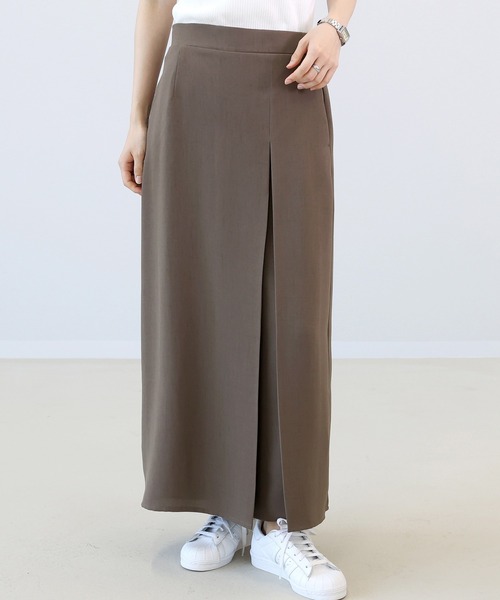 Aletta vita（アレッタビータ）の「杢調ツイルタックロングスカート（スカート・レディース・グレイッシュベージュ/ブラック/ダークブラウン・M/L）」の22枚目の写真