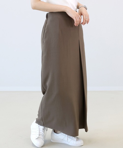 Aletta vita（アレッタビータ）の「杢調ツイルタックロングスカート（スカート・レディース・グレイッシュベージュ/ブラック/ダークブラウン・M/L）」の21枚目の写真