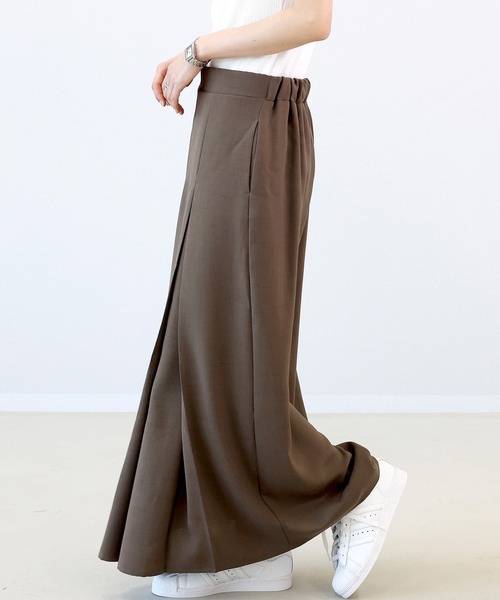 Aletta vita（アレッタビータ）の「杢調ツイルタックロングスカート（スカート・レディース・グレイッシュベージュ/ブラック/ダークブラウン・M/L）」の16枚目の写真