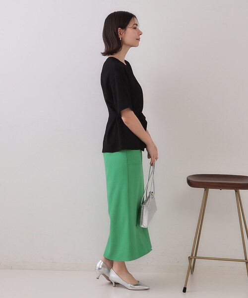 OPAQUE.CLIP（オペークドットクリップ）の「ストレッチジャカード2WAYリボントップス/セットアップ対応可【洗濯機洗い可】（シャツ/ブラウス・レディース・ブラック/ブルー系その他/オフホワイト・38/42/40）」の21枚目の写真