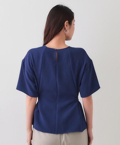 OPAQUE.CLIP（オペークドットクリップ）の「ストレッチジャカード2WAYリボントップス/セットアップ対応可【洗濯機洗い可】（シャツ/ブラウス・レディース・ブラック/ブルー系その他/オフホワイト・38/42/40）」の11枚目の写真