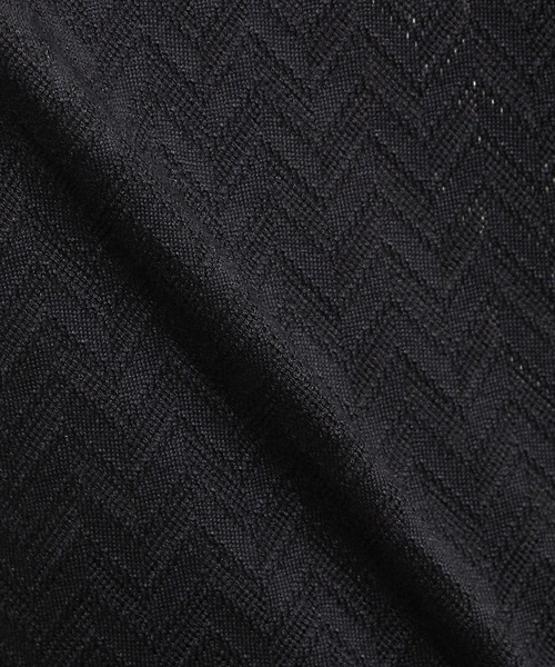 MEN'S MELROSE（メンズメルローズ）の「ヘリンボーンメッシュハーフスリーブTシャツ（Tシャツ/カットソー・メンズ・ブラック/ホワイト・3/4）」の17枚目の写真