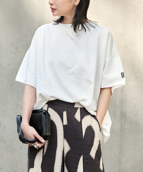 RIDING HIGH(ライディングハイ)の「【RIDING HIGH/ライディングハイ】7.5oz インレーs/s TEE:Tシャツ(Tシャツ/カットソー・レディース・ホワイト/レッド/イエロー/チャコールグレー・FREE)」の2枚目の写真