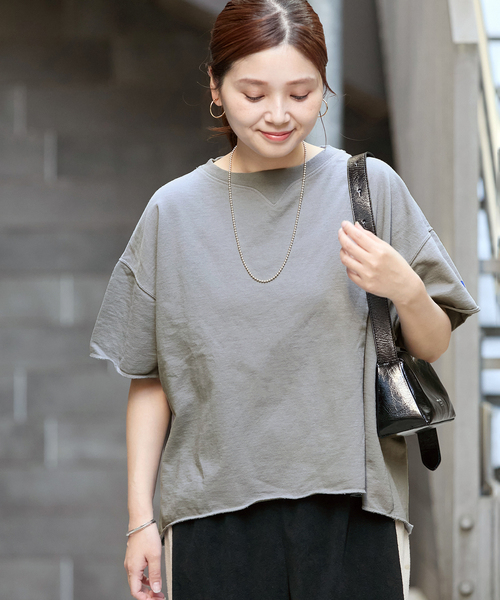 RIDING HIGH(ライディングハイ)の「【RIDING HIGH/ライディングハイ】7.5oz インレーs/s TEE:Tシャツ(Tシャツ/カットソー・レディース・ホワイト/レッド/イエロー/チャコールグレー・FREE)」の3枚目の写真