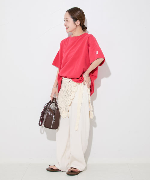 RIDING HIGH(ライディングハイ)の「【RIDING HIGH/ライディングハイ】7.5oz インレーs/s TEE:Tシャツ(Tシャツ/カットソー・レディース・ホワイト/レッド/イエロー/チャコールグレー・FREE)」の12枚目の写真