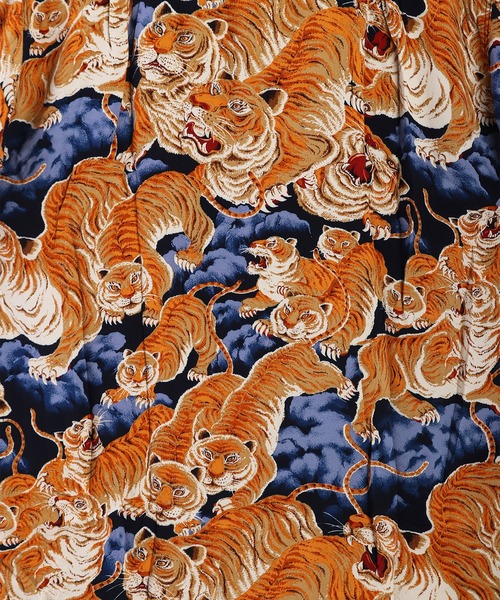 HOUSTON トラ柄 ハワイアンシャツ X-LARGE セール】日本製 HOUSTON ヒューストン 半袖 アロハシャツ 百虎