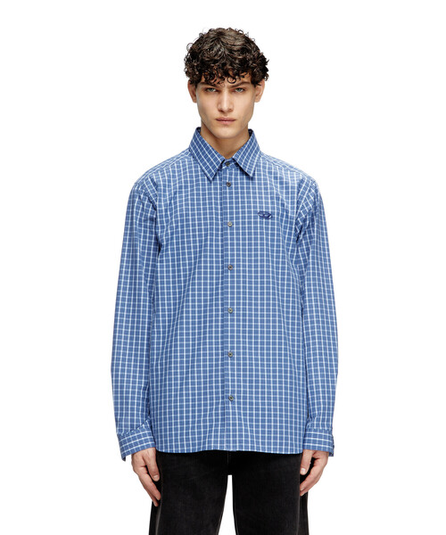 DIESEL(ディーゼル)の「メンズ 長袖シャツ S-SIMPLY-DLBV(シャツ/ブラウス・メンズ・ブラウン/ブルー・46/44/50/48/52/54)」の6枚目の写真