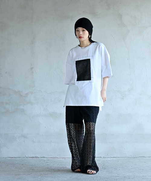 funda mine（ファンダマイン）の「【日本製】UNISEX フラグメントグリッドTシャツ（Tシャツ/カットソー・レディース・ブラック/ホワイト・FREE）」の10枚目の写真