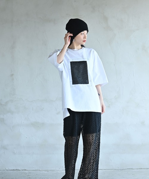 funda mine（ファンダマイン）の「【日本製】UNISEX フラグメントグリッドTシャツ（Tシャツ/カットソー・レディース・ブラック/ホワイト・FREE）」の15枚目の写真