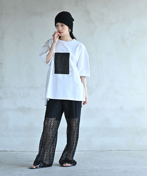 funda mine（ファンダマイン）の「【日本製】UNISEX フラグメントグリッドTシャツ（Tシャツ/カットソー・レディース・ブラック/ホワイト・FREE）」の17枚目の写真