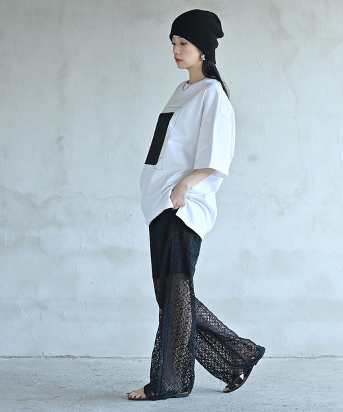 funda mine（ファンダマイン）の「【日本製】UNISEX フラグメントグリッドTシャツ（Tシャツ/カットソー・レディース・ブラック/ホワイト・FREE）」の18枚目の写真