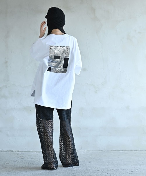 funda mine（ファンダマイン）の「【日本製】UNISEX フラグメントグリッドTシャツ（Tシャツ/カットソー・レディース・ブラック/ホワイト・FREE）」の9枚目の写真