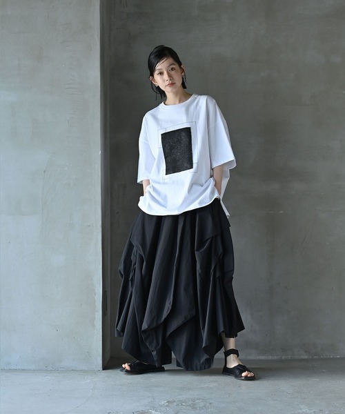 funda mine（ファンダマイン）の「【日本製】UNISEX フラグメントグリッドTシャツ（Tシャツ/カットソー・レディース・ブラック/ホワイト・FREE）」の5枚目の写真