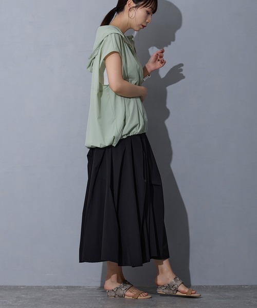 NICOLE white（ニコルホワイト）の「アノラック風スリーブレスプルオーバー（ベスト・レディース・ブラック/オフホワイト/ライトグリーン・FREE）」の9枚目の写真