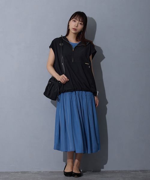 NICOLE white（ニコルホワイト）の「アノラック風スリーブレスプルオーバー（ベスト・レディース・ブラック/オフホワイト/ライトグリーン・FREE）」の10枚目の写真