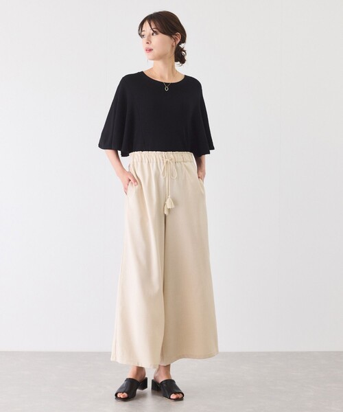 Jayro(ジャイロ)の「ウエストゴム装飾付き紐ワイドパンツ(その他パンツ・レディース・ベージュ/オフホワイト/ブラック/ブラック系その他・M)」の18枚目の写真