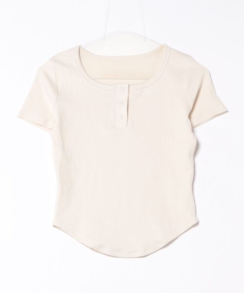 unnu(ユヌ)の「ヘンリーネックリブTシャツ(Tシャツ/カットソー・レディース・グレー/ブラック/ホワイト/ライトイエロー・F)」の21枚目の写真
