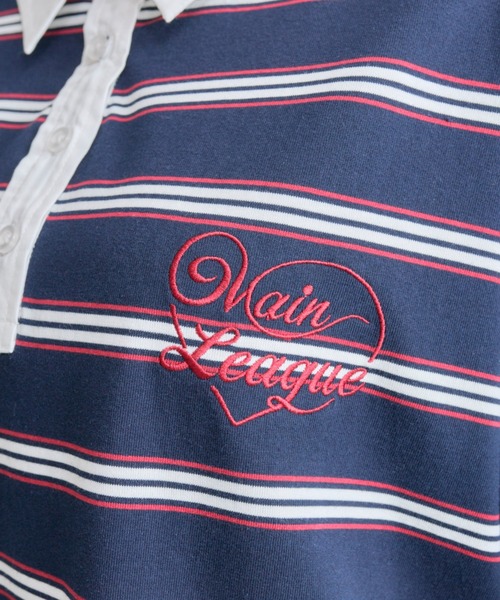 OLIVE des OLIVE（オリーブデオリーブ）の「マルチボーダーラガーシャツ（ポロシャツ・レディース・トップグレー/ネイビー/ブラック・FREE）」の9枚目の写真