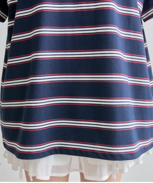 OLIVE des OLIVE（オリーブデオリーブ）の「マルチボーダーラガーシャツ（ポロシャツ・レディース・トップグレー/ネイビー/ブラック・FREE）」の11枚目の写真