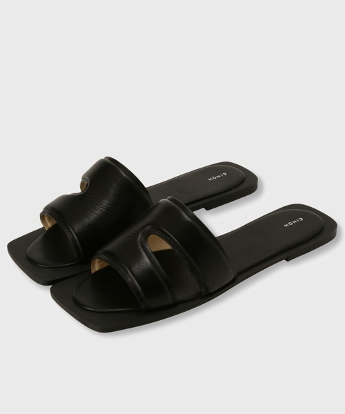 CINOH(チノ)の「SQUARE TOE FLAT SANDAL(サンダル・レディース・ホワイト/オレンジ/ブラック・36/37/38)」の2枚目の写真