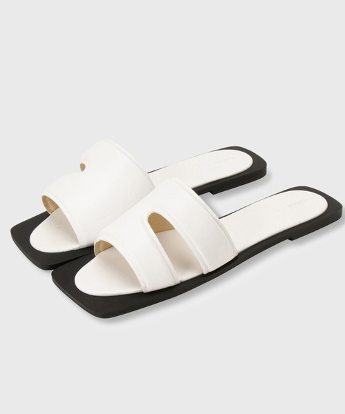 CINOH(チノ)の「SQUARE TOE FLAT SANDAL(サンダル・レディース・ホワイト/オレンジ/ブラック・36/37/38)」の7枚目の写真