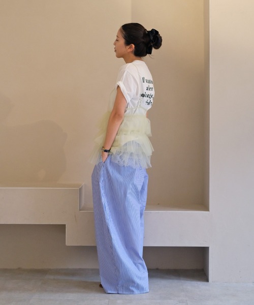 AKTE(アクテ)の「チュールジレ(シャツ/ブラウス・レディース・ブラック/ミント・FREE)」の5枚目の写真