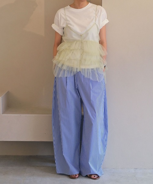 AKTE(アクテ)の「チュールジレ(シャツ/ブラウス・レディース・ブラック/ミント・FREE)」の3枚目の写真