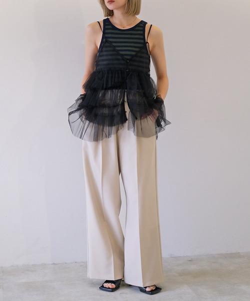 AKTE(アクテ)の「チュールジレ(シャツ/ブラウス・レディース・ブラック/ミント・FREE)」の22枚目の写真