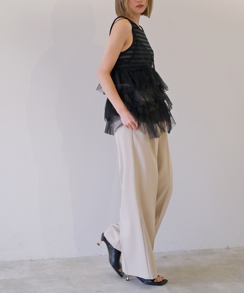 AKTE(アクテ)の「チュールジレ(シャツ/ブラウス・レディース・ブラック/ミント・FREE)」の20枚目の写真