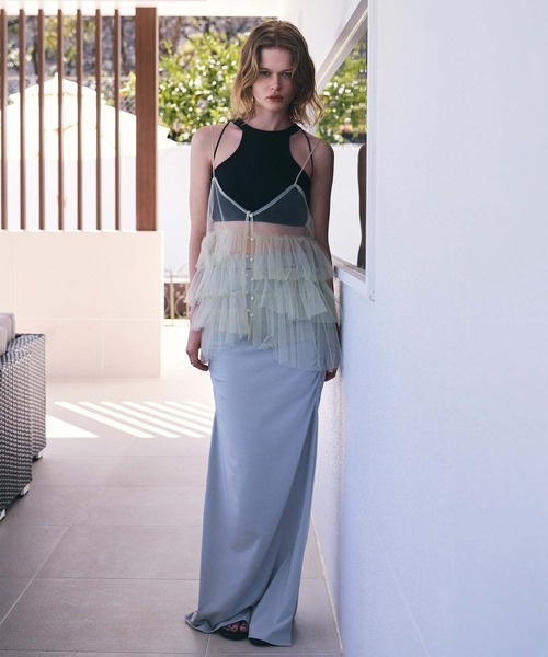 AKTE(アクテ)の「チュールジレ(シャツ/ブラウス・レディース・ブラック/ミント・FREE)」の17枚目の写真