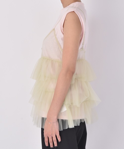 AKTE(アクテ)の「チュールジレ(シャツ/ブラウス・レディース・ブラック/ミント・FREE)」の15枚目の写真