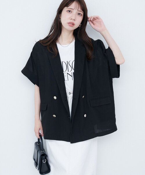 袖口ロールUP綿麻シアージャケット/natural couture/新品タグ付き 袖口ロールUP綿麻シアージャケット | natural couture