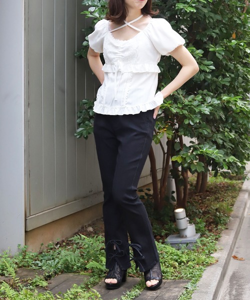 axes femme（アクシーズファム）の「裾リボンデニムパンツ（デニムパンツ・レディース・ワンウォッシュ/ブラック・マルチサイズ）」の17枚目の写真
