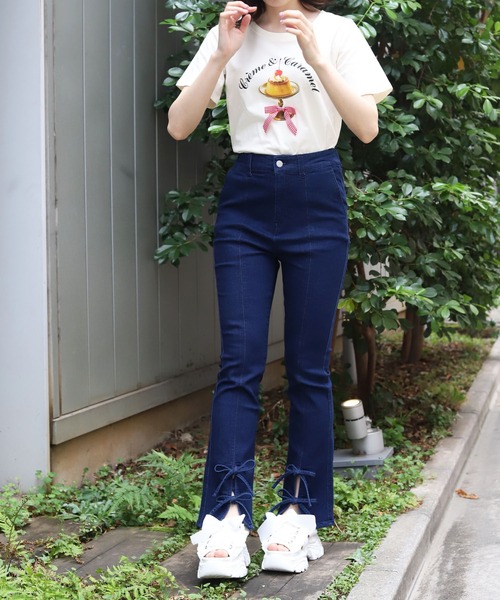 axes femme（アクシーズファム）の「裾リボンデニムパンツ（デニムパンツ・レディース・ワンウォッシュ/ブラック・マルチサイズ）」の19枚目の写真