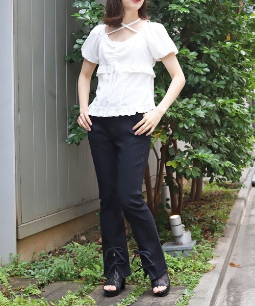 axes femme（アクシーズファム）の「裾リボンデニムパンツ（デニムパンツ・レディース・ワンウォッシュ/ブラック・マルチサイズ）」の21枚目の写真