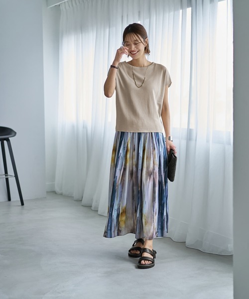ニット セーター Tシャツみたいな微シアー麻調ニットトップス レディース STYLE DELI ニット セーター Tシャツみたいな微シアー麻調ニット