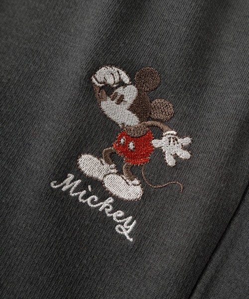 MOUUSY ×ミッキーマウス 刺繍 クロップドスウェット セール】【71】【Disney/ディズニー】MICKEY ワンポイント刺繍