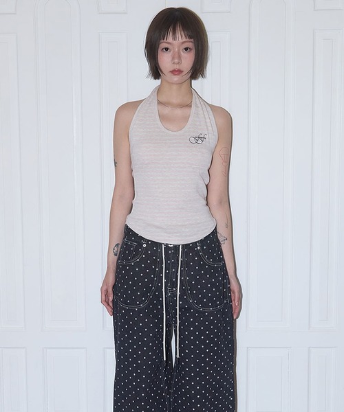 FANCY CLUB（ファンシークラブ）の「FANCY CLUB/ファンシークラブ Stripe Open-back Halterneck ホールターネック トップス（キャミソール・レディース・ピンク/ブルー・ONE SIZE）」の16枚目の写真