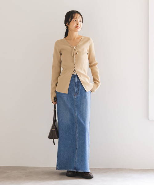 WEB限定追加》レースアップリブニット（ニット/セーター）｜NOBLE