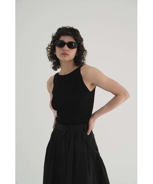 CLANE（クラネ）の「CLANE BOAT NECK RIB KNIT TANK TOP 18106-2242